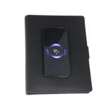Personalised Gift Custom Rechargeable Multifunctional Business Luxurious Pu Leather Wireless Charging Notebook