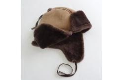 China Breathable Children Fur Hat , Warm Genuine Fur Trapper Hat Plush Style supplier