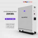 51.2V 20KWH Lifepo4 Lithium Solar Battery 48V 400Ah Lithium Ion Battery Pack 20Kwh Home Energy Storage System for sale