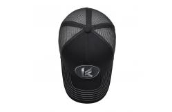 China Black Mesh 5 Panel Trucker Cap Custom Sublimation Patch Logo Mens Trucker Hats supplier