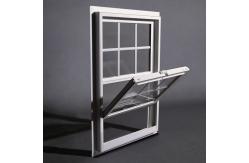 China Vertical Sliding Glass UPVC Double Glazed Sash Windows Vinyl Anti Theft supplier