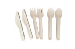 China 6'' Sugarcane Bagasse White Compostable Biodegradable Knives Forks supplier