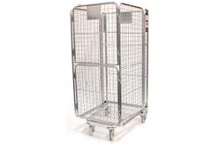 China Warehouse Galvanized Foldable Wire Mesh Roll Container /  Material Handling Equipment supplier