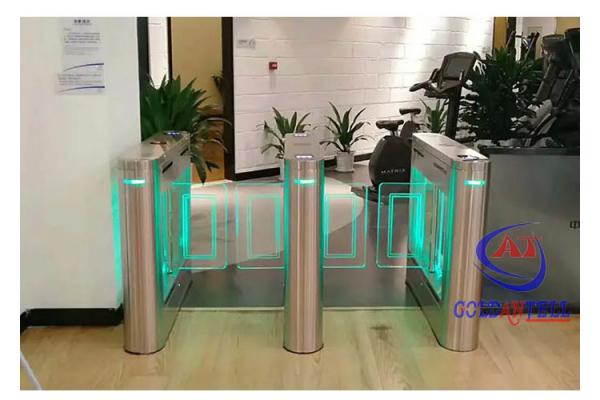 Luxury Electronic Pedestrian Turnstile Gate With NFC RFID Card Automatic Baffle