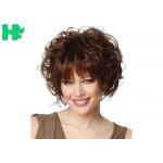 Curly None Lace Brown Colored Short Synthetic Wigs 130% Density for sale