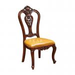 Comfortable Upholstered High Back Solid Wood Carved Dining Chair for sale