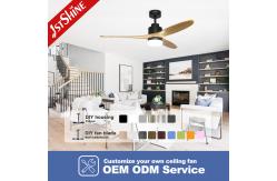 China Wobble Free 3 Solid Wood Blade Ceiling Fan With Remote Control supplier