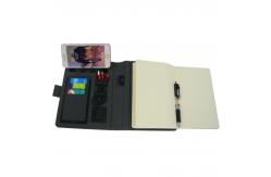 China 5W Waterproof Padfolio With Power Bank , Multifunctional Notebook Wireless Charger supplier