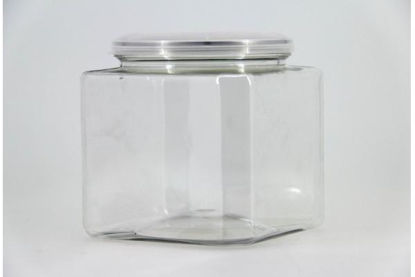 600ml 83.3cm Square Empty easy open Clear Pet Jars , transparent plastic jars