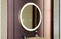China Customized Frame Round LED Backlit Bathroom Mirror with Defogging and ETL Certification supplier