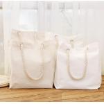 Recyclable Natural Cotton Canvas Shopping Bag With Zipper Closure