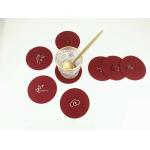 Chinese Element Wine Red Felt Coasters For Housewarming Accept Custom Size for sale
