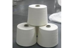 China Knotless Dope Polyester Raw White Yarn , Bleach White Staple Spun Polyester supplier