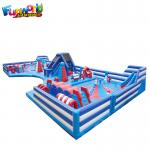 Blue And White Combo Pvc Inflatable Bounce House For Children ROHS for sale
