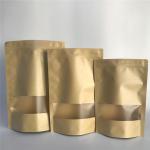 Custom Accepted Stand up Kraft Paper Bags with Window for sale