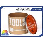 Custom Kraft Paper Tube Round Paper Packaging Can with Metal Tin Lid / Base OEM for sale