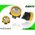 IP68 Waterproof Led Mining Cap Lamp , Hard Hat Led Lights ABS Material 2.2Ah Battery for sale