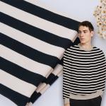 Sweat Absorbing Cotton French Terry Fabric Striped Knitted Cloth For Hoodie for sale
