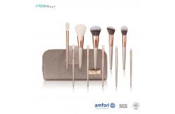 China Champagne Full Face Brush Set With Zipper Pouch supplier