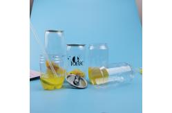 China 250ml Empty Disposable Plastic Beverage Cans With Aluminum Lid supplier