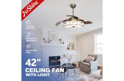 China 3 Blade PC Blades Remote Control Retractable Ceiling Fan with Foldable LED Light supplier