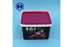 China Eco Friendly IML Plastic Containers Custom Square 2L Plastic Cracker Biscuit Packaging Box supplier
