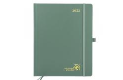 China Custom Casebound Student Weekly Planner Green Leatherette Cover supplier