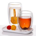 Empty Cappuccino Glasses Double Walled Insulated Glass Tumblers 350ml 650ml for sale