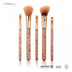 Glitter Rose Gold Ferrule Makeup Brush Gift Set 5pcs for Eyeliner Eyeshadow for sale