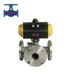 Low Pressure Application Stainless Steel Pneumatic T Type L Type Three Way Ball Valve with 18 Months for sale