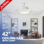 Home Decorative Ceiling Fan with Retractable Blades and Remote Control 42 Blade Size for sale