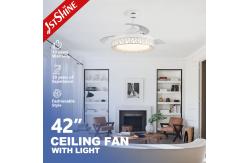 China Invisible Retractable Blade Ceiling Fan Low Watt DC 220V Remote Control Modern Design supplier