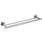 SUS304 Polished Nickel Double Towel Bar Modern 24 Inch Towel Rack Wall Mount for sale