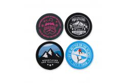 China Skiing Embroidered Sports Patches Woven Yarn Thread Fabric For Jacket supplier