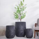 Handmade Glazed Fiber Clay Planter Pot Durable European Design Set for Green Plant Decoration for sale