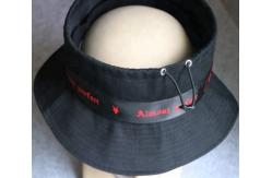 China Eco-friendly Creative Design Black Bucket Hats , Packable Summer Travel Adjustable  Hat  supplier