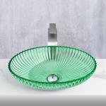 Oval Shape Modern Glass Vessel Basins Countertop Mounted Vanity Sinks for sale