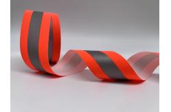 China Silver Orange Fire Resistant Reflective Fabric Tape Applied To Firefighting Clothing supplier