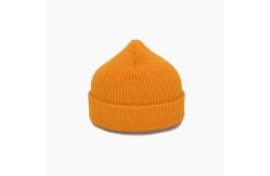 China Custom Yellow Knit Beanie Hats 58CM For Winter Unisex Adult supplier