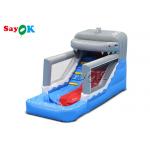 Small Inflatable Slide Toddler PVC Inflatable Shark Wet And Dry Slide For Amusement Park for sale