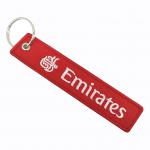 Red White Aviation Tag Keychain Customizable Double Embroidery Promotional Gift for sale