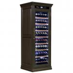 Touch Control Tall Lockable Drinks Fridge Brown Wood Wine Cooler Cabinet for sale