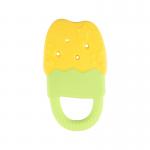 China Yellow 2 Colors Silicone Baby Teether Fruit Animal Shape OEM Service And Size Is 9.3*5.3*0.9 cm And Weight Is 29 Gram for sale