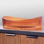 Wall Mounted Crystal Glass Wash Basinin Red Wine Color 500*370*140mm Size for sale