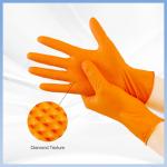Orange Diamond Shaped Nitrile Gloves Powder-Free Thickened Daily Protective Work Disposable Nitrile Gloves for sale