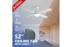 China Modern White Ceiling Fan With Lamp Light 3-Speed AC Motor supplier