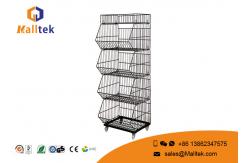 China Multilayer Stackable Wire Baskets Unique Stackable Wire Storage Bins supplier