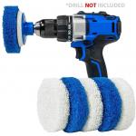 Multi-Purpose Drill Brush Kit  Blue and White cleaning Scrub Pads for sale