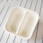 Disposable Pulp Pet Travel Bowl Cat Dog Food Basin Dry Wet Two Grid for sale