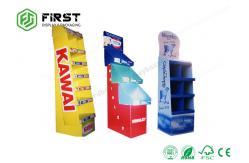 China POP Recyclable Cardboard Floor Stand Glossy / Matt Lamination Custom CMYK Printing supplier